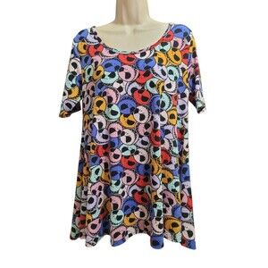 LuLaRoe Jack Skellington Multicolor Flowy Split Shirt XS